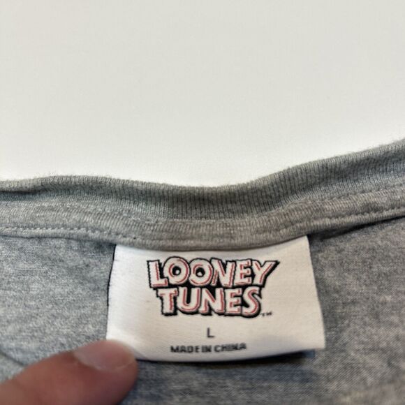 Daffy Duck Shirt Adult Large Gray Looney Tunes Despicible Money Bags Tee Men - Picture 8 of 12